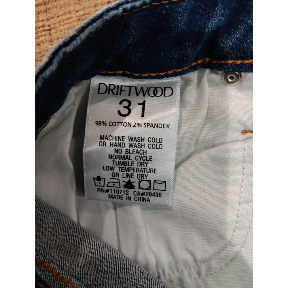 Driftwood Audrey Womens 31/29 Straight Leg Medium Blue Denim Classic  Jeans 2625